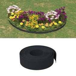 vidaXL Bordura de Jardín Polietileno Negro 10 m 15 cm - Marrón