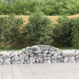 vidaXL Cesti Gabbioni Ad Arco 20 pz 300x50x40/60 cm Ferro Zincato - Argento