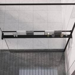 vidaXL Black Shower Shelf 115 cm Aluminium