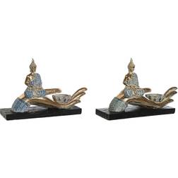 Dkd Home Decor 25,7 Buddha Turkos Orientalisk Avskalad Prydnadsfigur