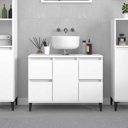 vidaXL Mobile Lavabo Bianco 80 x 33 x 60 cm Legno Multistratocod Mxl 102313