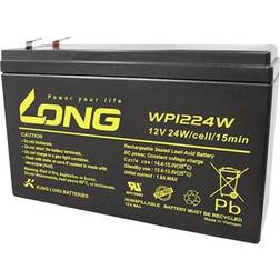 Long WP1224W WP1224W Batterie au plomb 12 V 6 Ah plomb (AGM) (l x H x P) 151 x 101 x 51 mm cosses plates 6,35 mm auto-décharge réduite, sans entretien