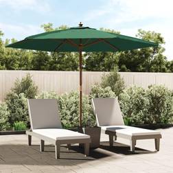 vidaXL Ombrellone Da Giardino Con Palo In Legno Verde 299x240 cm
