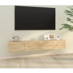 vidaXL Muebles TV 2 Uds Madera Ingeniería Roble 100x30x30 cm Armario de Pared