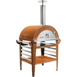 GrillSymbol Brændefyret Pizzaovn Med Bord Rustfarvet