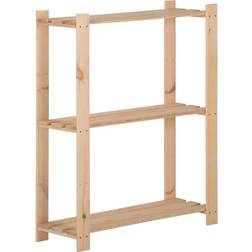 vidaXL A 3 Livelli 60x28.5x90 cm In Legno Massello Di Pino Scaffale per libri