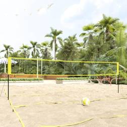 vidaXL Red De Voleibol Tela Pe Amarillo Y Negro 823x244 Cm