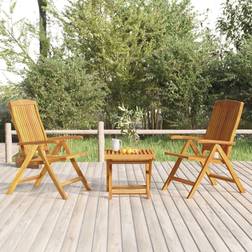 vidaXL Jardin 3 Pcs Bois De Teck Solide Ensemble de Salon d'Extérieur