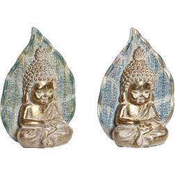 Dkd Home Decor 12,4 5,6 17,7 Buddha Turkos Orientalisk Avskalad Prydnadsfigur