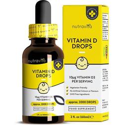 Nutravita Vitamin D Drops For Children 400Iu/10Ug Per Drop 60 pcs
