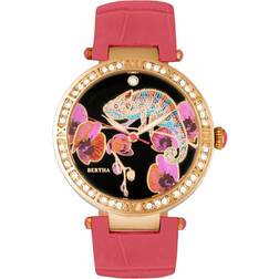 Bertha Gold/Coral Mother-of-Pearl & Coral Camilla Leather-Strap