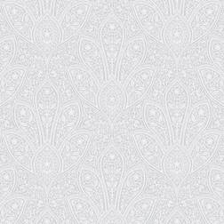 Norwall Distressed Paisley Light Grey Wallpaper