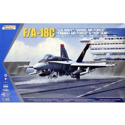 Kinetic K48031 modellbyggsats F/A-18C US Navy, Swiss Air Force, Finish A och Topgun, spel