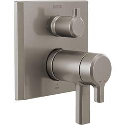 Delta Pivotal 2-Handle Wall-Mount Valve Trim Kit with 3-Setting Int. Diverter in Lumicoat Stainless Valve Not Included