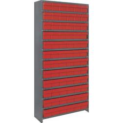 Quantum CL1875-602 Closed Shelving Euro Drawer Unit 36x18x75 72 Euro Drawers Red