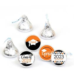 Big Dot of Happiness 2023 Orange Graduation Party Round Candy Sticker Favors Labels Fit Chocolate Candy 1 Sheet of 108