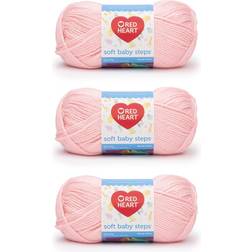 Red Heart Soft Baby Steps Baby Pink Yarn 3 Pack of 141g 5oz