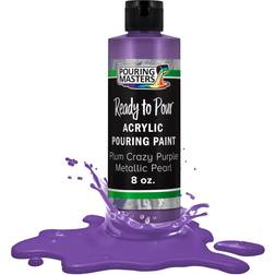 Pouring Masters Plum Crazy Purple Metallic Pearl Acrylic Ready to Pour Pouring Paint Premium 8-Ounce Pre-Mixed