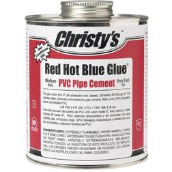 Christy's Red Hot Blue Glue Blue Cement For PVC 4 oz