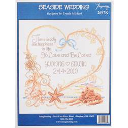 Imaginating Counted Cross Stitch Kit 7.5"X8"-Seaside Wedding Record 14 Count