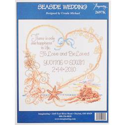 M+R Imaginating Counted Cross Stitch Kit 7.5"X8"-Seaside Wedding Record 14 Count