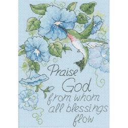 Dimensions Counted Cross Stitch Kit 5"X7"-Hummingbird & Morning Glories 14 Count