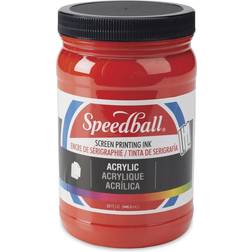 Speedball Permanent Acrylic Screen Printing Ink Fire Red, Quart