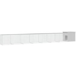 vidaXL Gabbia Per Polli Grigia 700x91x100 cm Acciaio Zincato