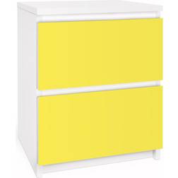 Papier Adhésif Pour Meuble Malm 2x Tiroirs Coloris Jaune Citron Commode