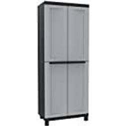 BigBuy Home Armario Resina Alto 3 Estantes Negro Gris 68 x 39 x 170 cm Estantería de libros