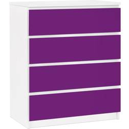 Papier Adhésif Pour Meuble Malm 4x Tiroirs Couleur Violet Commode