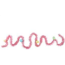 Northlight 300 Pink Unlit Spring Tinsel Garland with Easter Decoration