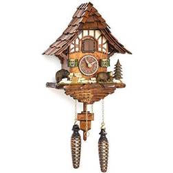 Hermle 9.5" Brown and White Bears Cuckoo Wall Clock