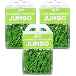 Jam Paper Jumbo Clips, Lime 3/Pack 21830627B