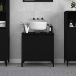 vidaXL Mobile Lavabo Nero 58x33x60 cm Legno Multistratocod MXL 78338