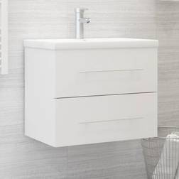 vidaXL Armoire D'évier Avec Lavabo Intégré Blanc Aggloméré