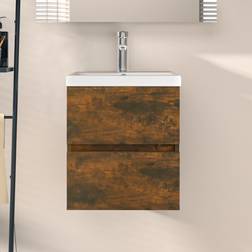 vidaXL Mobile Lavabo Rovere Fumo 41x38.5x45 cm Legno Multistrato