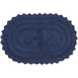 Design Imports DII French Blue Small Oval Crochet Bath Mat 17 x 24