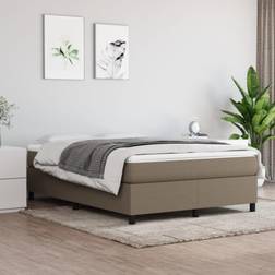 vidaXL Boxspringbett Taupe Stoff Taupe Bettrahmen