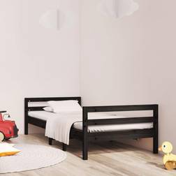 vidaXL Dagbädd Svart 75 x 190 cm Massivt Furu Sängram