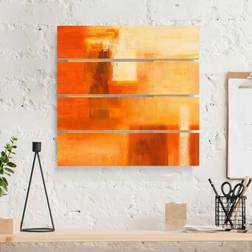 Impression sur bois Composition en orange et brun 02