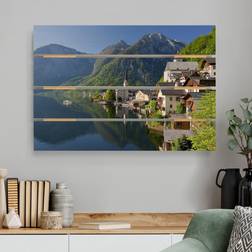 Impression sur bois Hallstatt Vue sur le lac et les montagnes