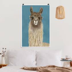 Poster Animali Lama Con Occhiali III