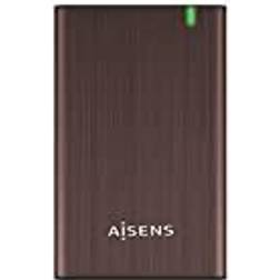 Aisens ASE-2525BWN Extern hårddisk 2,5" SATA A USB 2.0/USB 3.0/USB3.1 GEN1, Brun