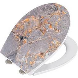 Wenko Abattant De WC Antibactérien "Grey Marble"