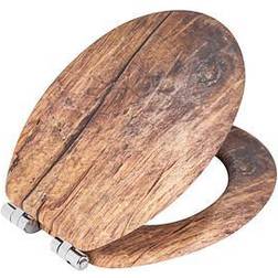 Wenko Abattant WC en bois MDF "Rustic" Marron