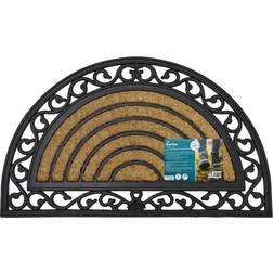 JVL Karina Half Moon Tuffscrape Door Mat Black