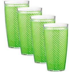 Kraftware Fishnet 22 Lime Green Insulated Drink Glass 4