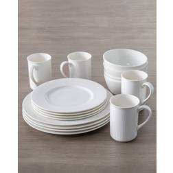 Fortessa Amanda White Embossed 16-Piece Dinner Set 16