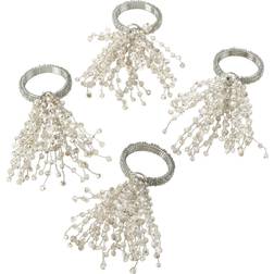 Saro Lifestyle Beaded Spray Napkin Ring 4pcs